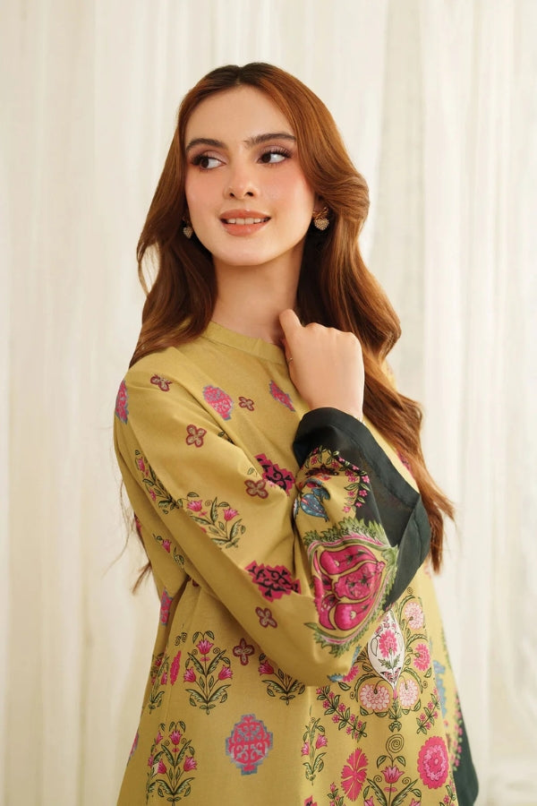 Mustard Floral Printed Co-ord Set for Women