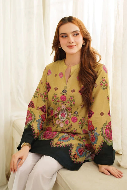 Mustard Floral Printed Co-ord Set for Women