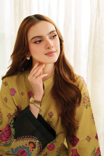 Mustard Floral Printed Co-ord Set for Women