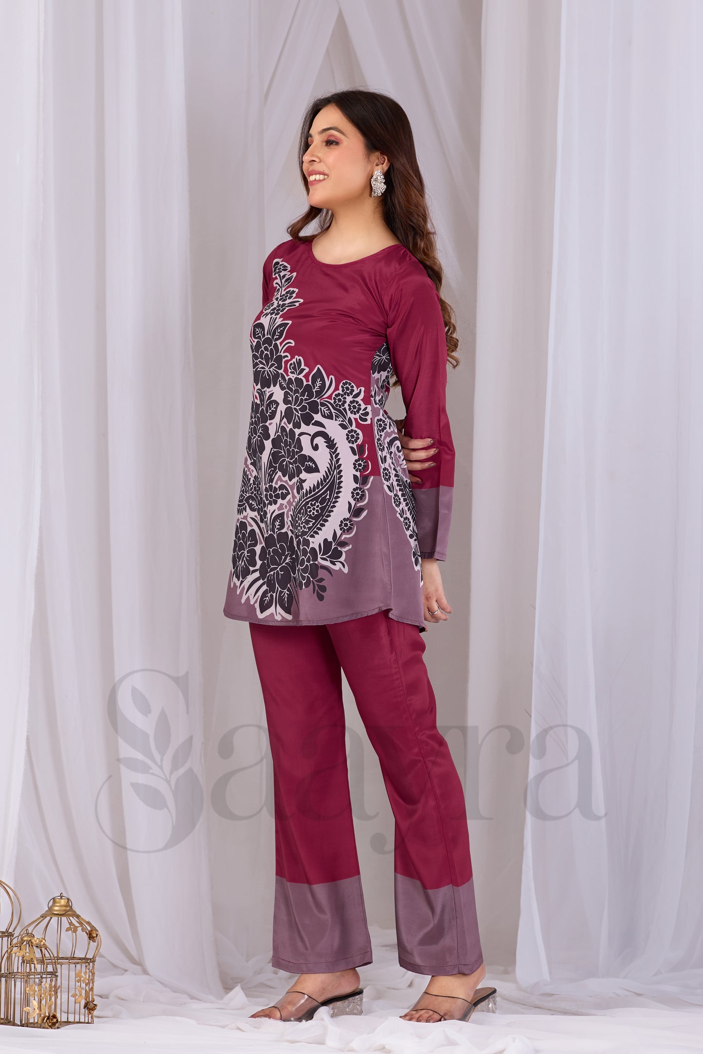 Dark Maroon Corset For Women