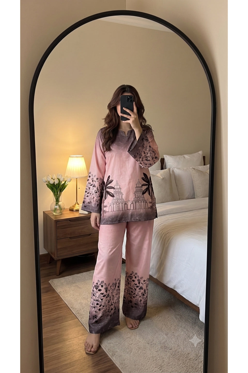 Light Magenta Nature Design Corset For Women