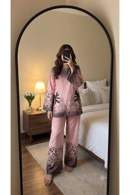 Light Magenta Nature Design Corset For Women